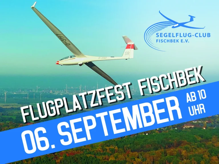 Segelflugzeug im Startvorgang auf dem Flugplatz Fischbek